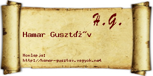 Hamar Gusztáv névjegykártya